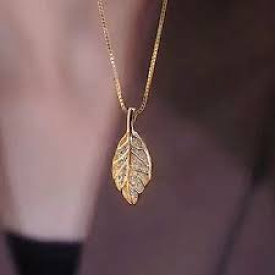Gold plated leaf locket